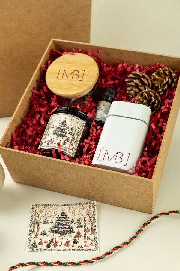 MBN021 - Caixa Bem-Estar Natalina com Difusor e Vela - Presente de Natal