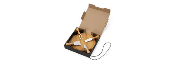 Conj. Para Queijo Em Bambu / Madeira / Inox - 5 Pçs