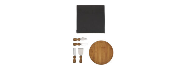 Conj. Para Queijo Em Bambu / Madeira / Inox - 5 Pçs
