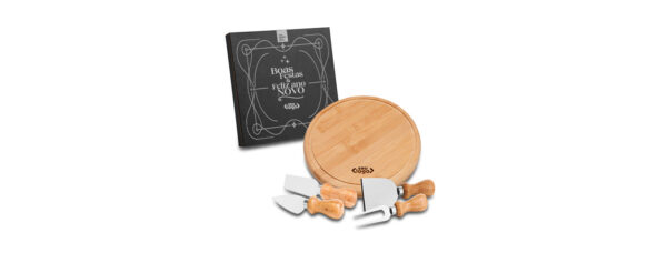 Conj. Para Queijo Em Bambu / Madeira / Inox - 5 Pçs