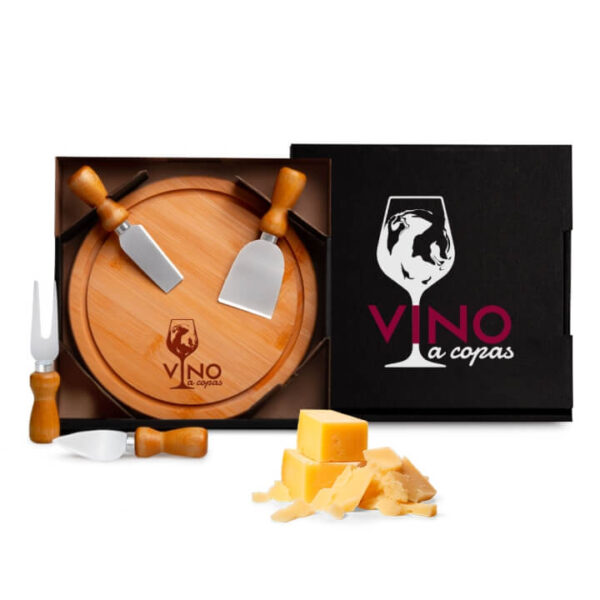 Conj. Para Queijo Em Bambu / Madeira / Inox - 5 Pçs