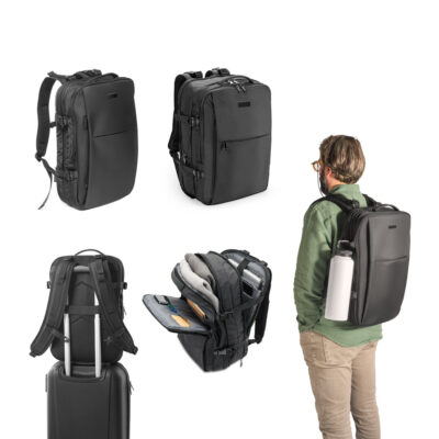Mochila de viagem para notebook (17'3") em poliéster reciclado 600D de alta densidade, com compartimento para arrumação (29 L)