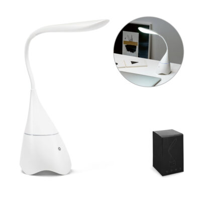 Luminária de mesa com caixa de som em ABS com 18 LEDs de alto brilho