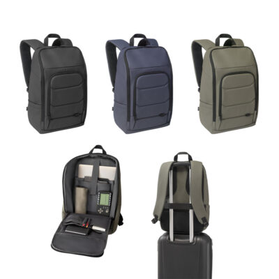 Mochila para notebook em 600D, poliéster reciclado, de alta densidade, com revestimento resistente à água 16" 19 L