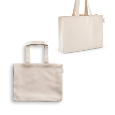 Sacola em 50% algodão, 30% algodão reciclado e 20% poliéster reciclado (220 g/m²)