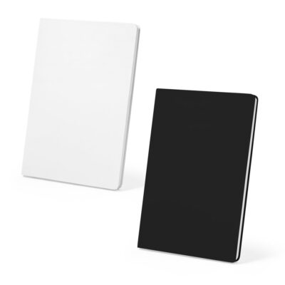 Caderno A5 resistente à água em papel pedra com 128 páginas pautadas (120g/m²)