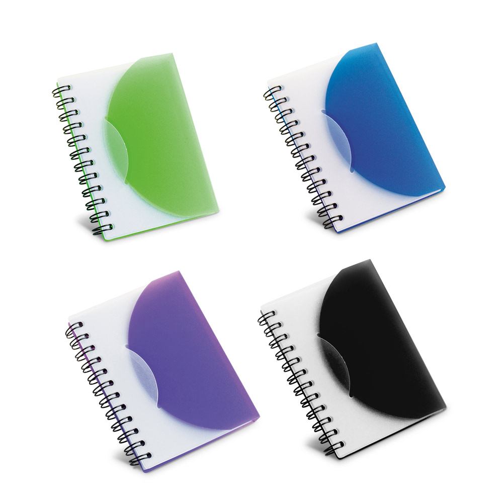 Caderno A7 em PP com folhas lisas