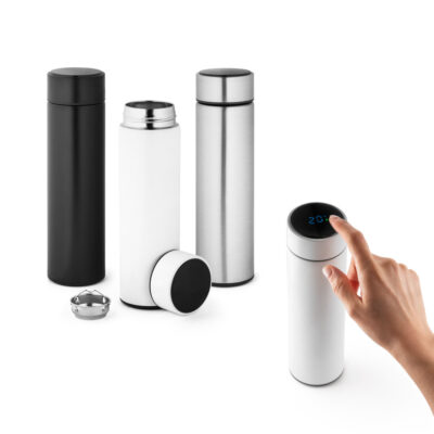 Garrafa em aço inox de parede dupla térmica, isolada a vácuo 450 mL