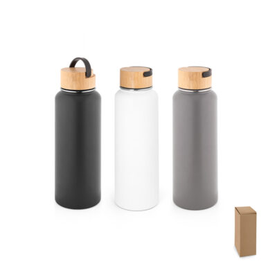 Garrafa em aço inox 90% reciclado de parede dupla térmica, isolada a vácuo com revestimento em pó 1200 mL