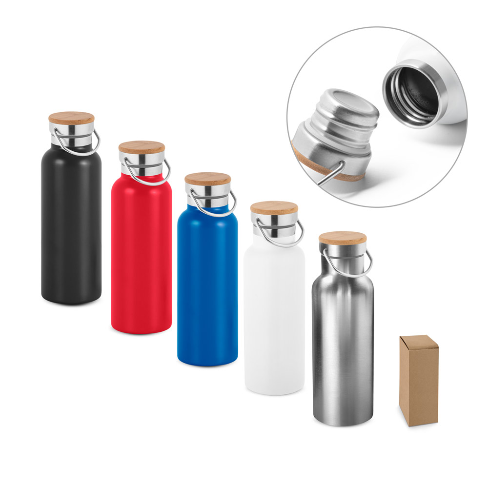 Garrafa em aço inox de parede dupla térmica, isolada a vácuo 570 mL