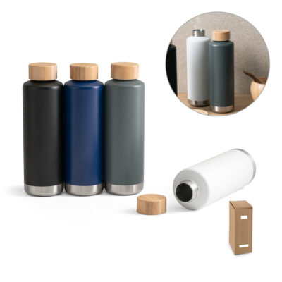 Garrafa em aço inox de parede dupla térmica, isolada a vácuo 640 mL