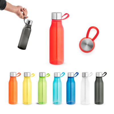 Squeeze em PET 100% reciclado com alça de silicone 590 mL