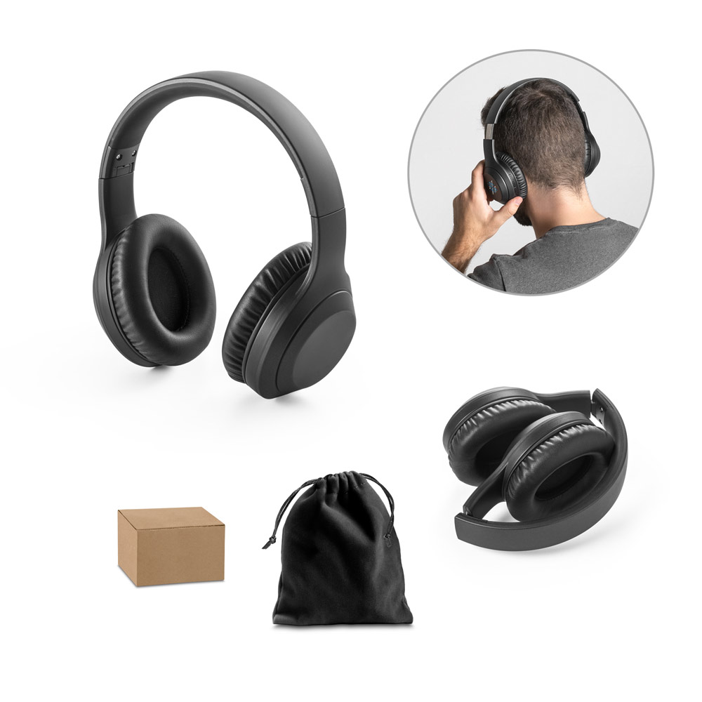 Fones de ouvido wireless dobráveis em ABS 100% reciclado com ANC e autonomia de 15h