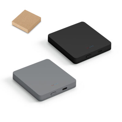 Bateria portátil de carregamento rápido em ABS 100% reciclado com acabamento em mate e capacidade de 5'000 mAh
